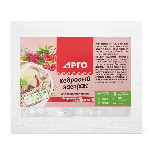 Завтрак кедровый для здоровья сердца с боярышником и амарантом
