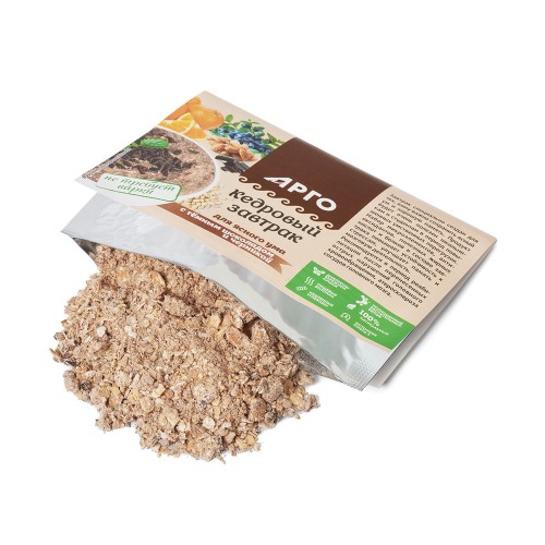 Завтрак кедровый для ясного ума с темным шоколадом и черникой от компании Арго