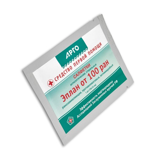 Салфетки антисептические, стерильные, Эплан от 100 ран
