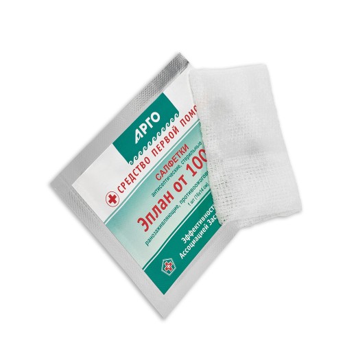 Салфетки антисептические, стерильные, Эплан от 100 ран