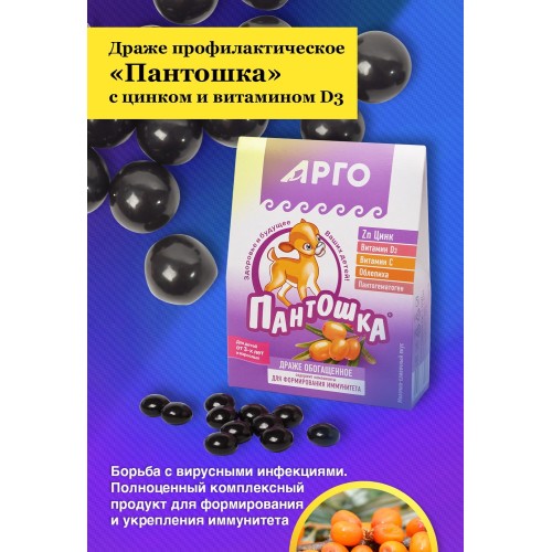 Драже профилактическое Пантошка с цинком и витамином D3, 80 г